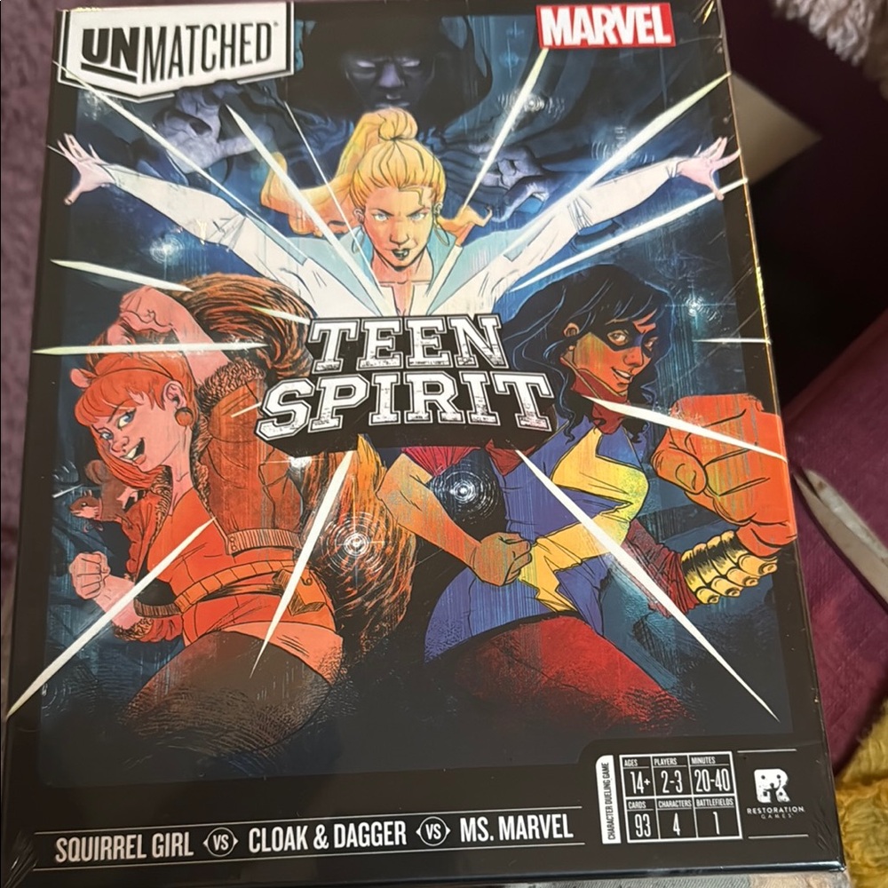 Marvel NIB Teen Spirit Game with Red and Blue Accents